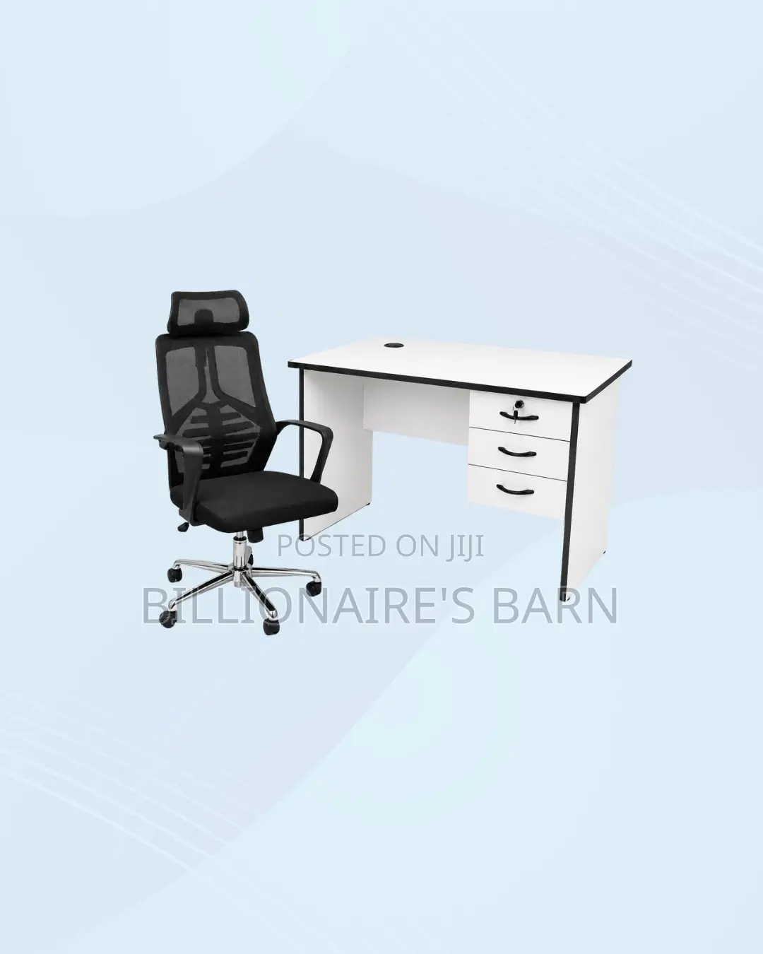 Practical 1m Desk and High-Back Ergonomic Mesh Chair for Focused Work