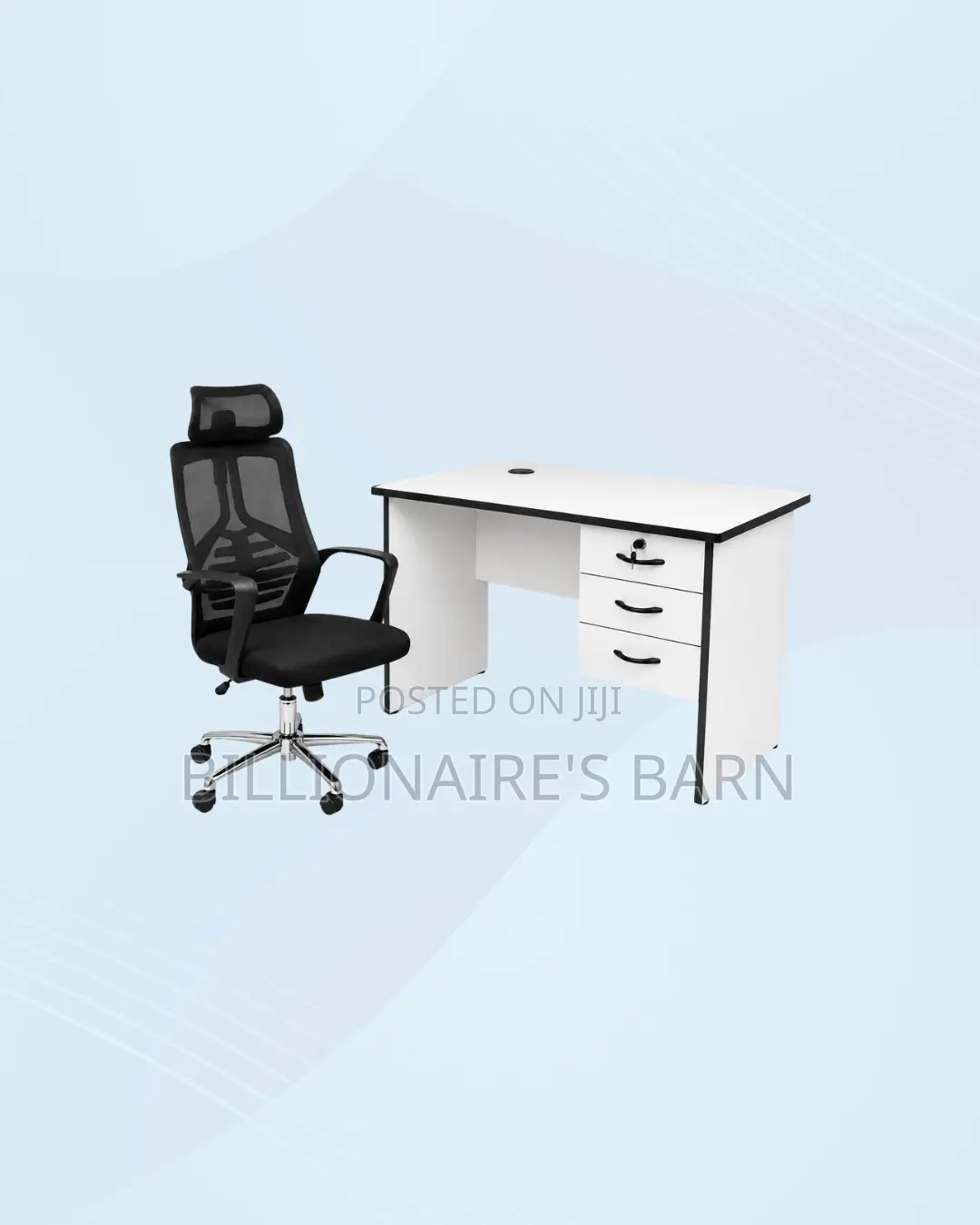 Practical 1m Desk and High-Back Ergonomic Mesh Chair for Focused Work