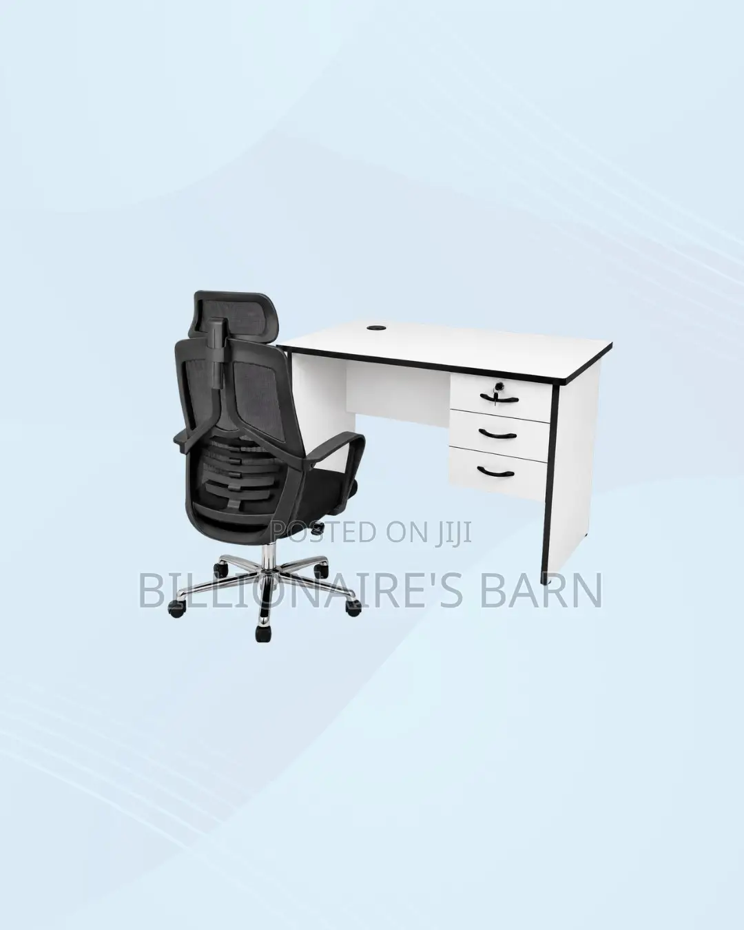 Practical 1m Desk and High-Back Ergonomic Mesh Chair for Focused Work