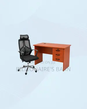 Practical 1m Desk and High-Back Ergonomic Mesh Chair for Office Tasks