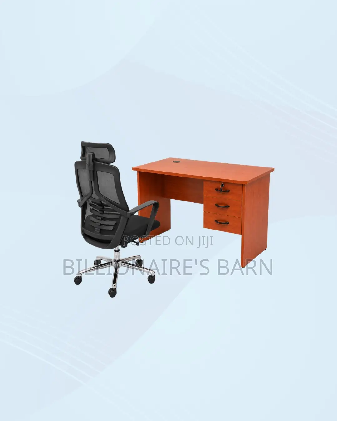 Practical 1m Desk and High-Back Ergonomic Mesh Chair for Office Tasks