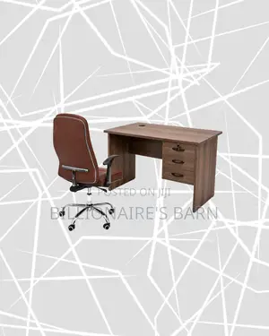Practical Desk and Brown Executive Leather Chair for Better Workdays