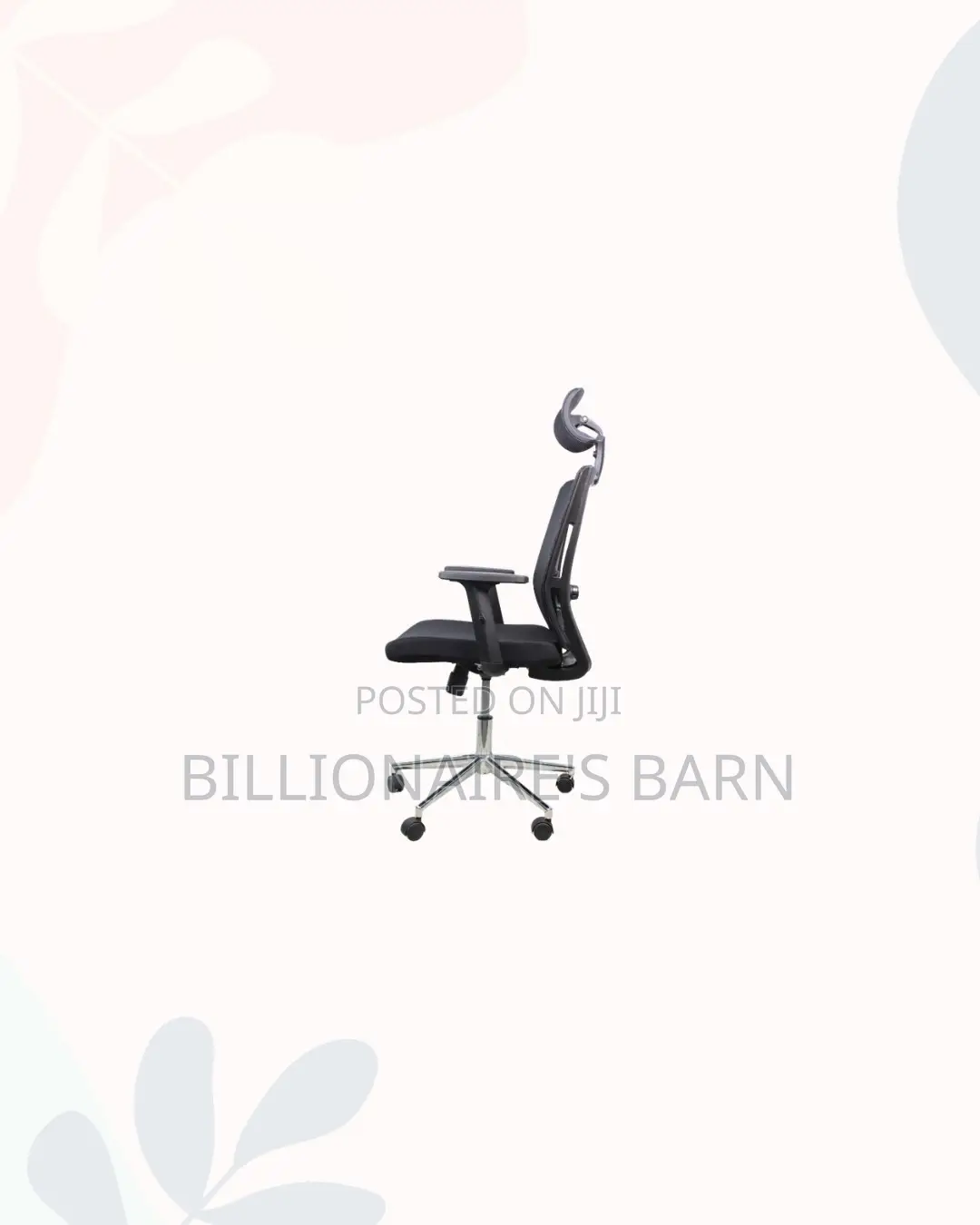 Black Mesh Office Chair With Headrest for Reception and Guest Use