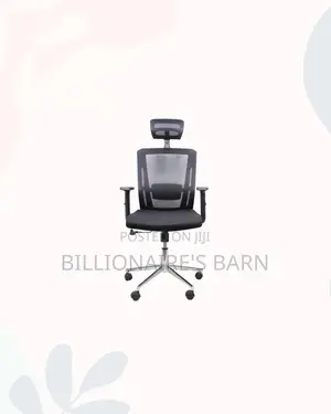 Black Mesh Office Chair With Headrest for Reception and Guest Use