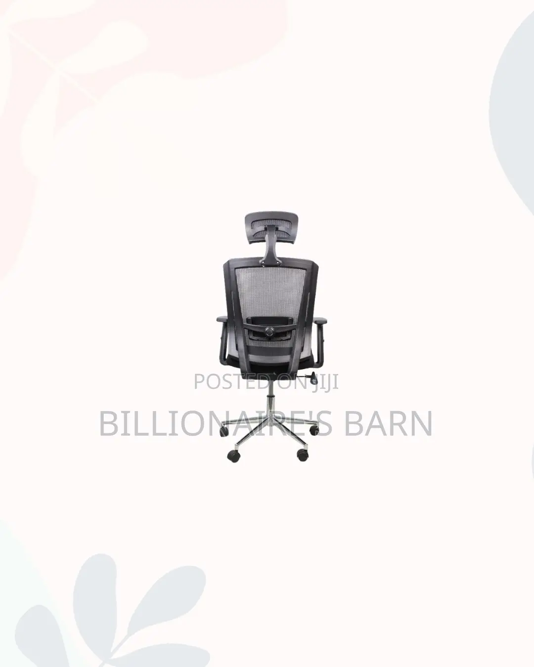 Black Mesh Office Chair With Headrest for Reception and Guest Use