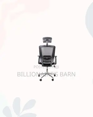 Black Mesh Office Chair With Headrest for Reception and Guest Use