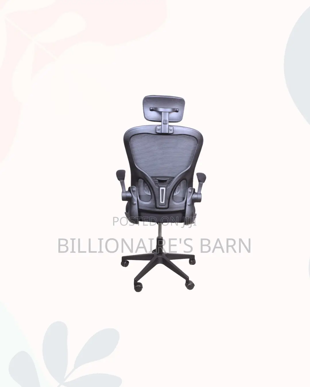 Grey Ergonomic Office Chair With Headrest for Reception and Guest Use