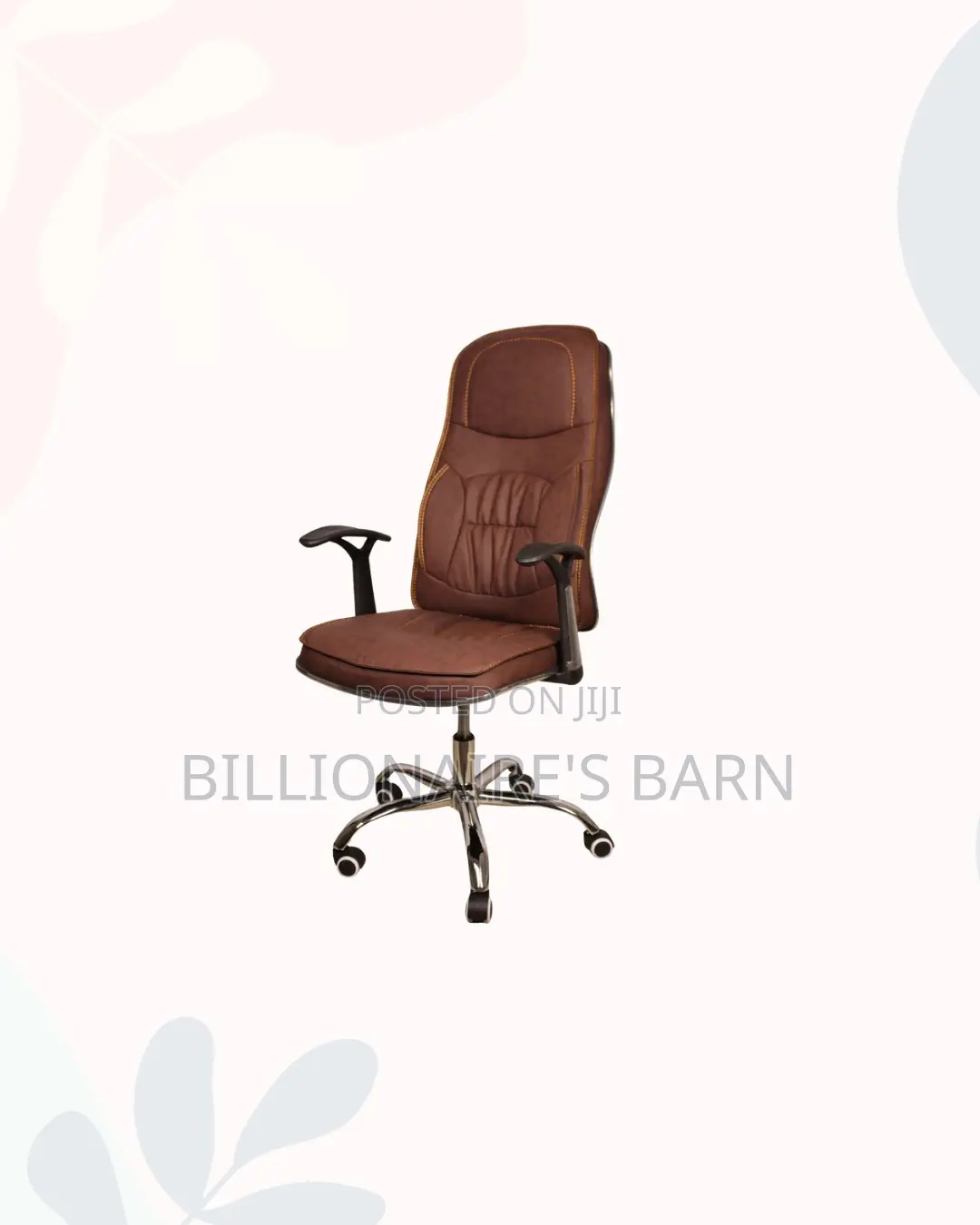 Ergonomic Executive Leather Chair High Back for Reception Guest Use
