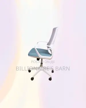 Practical White Mid Back Mesh Office Chair for Reception and Guest Use