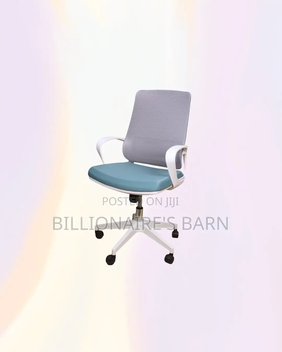 Practical White Mid Back Mesh Office Chair for Reception and Guest Use