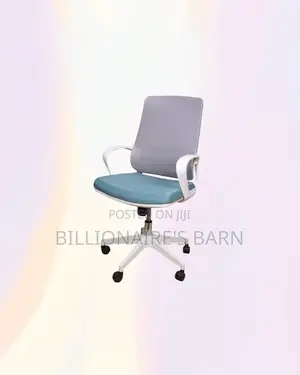 Practical White Mid Back Mesh Office Chair for Reception and Guest Use
