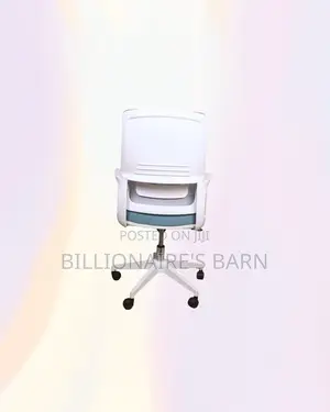 Practical White Mid Back Mesh Office Chair for Reception and Guest Use