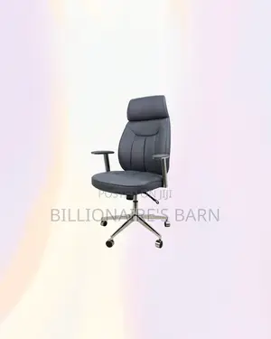 Grey Executive Leather Chair High Back for Reception and Guest Use