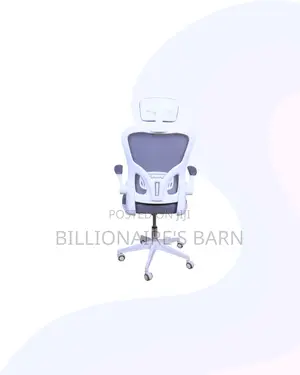 White Ergonomic Office Chair With Headrest for Reception and Guest Use
