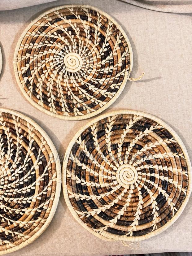 Handwoven African Wall Basket Gallery Set Of 6, Boho Decor (Karen)