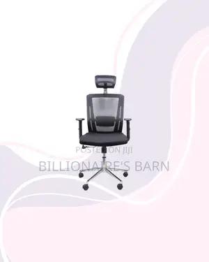 Black Mesh Office Chair With Headrest for Flexible Desk Setups