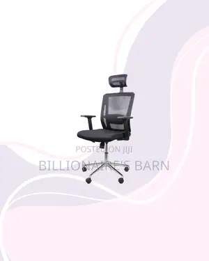 Black Mesh Office Chair With Headrest for Flexible Desk Setups