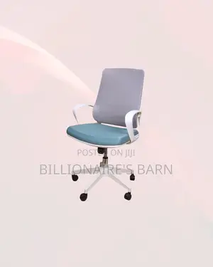 Practical White Mid Back Mesh Office Chair for Flexible Desk Setups