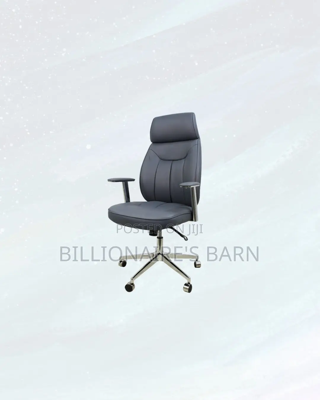 Grey Executive Leather Chair High Back for Flexible Desk Setups