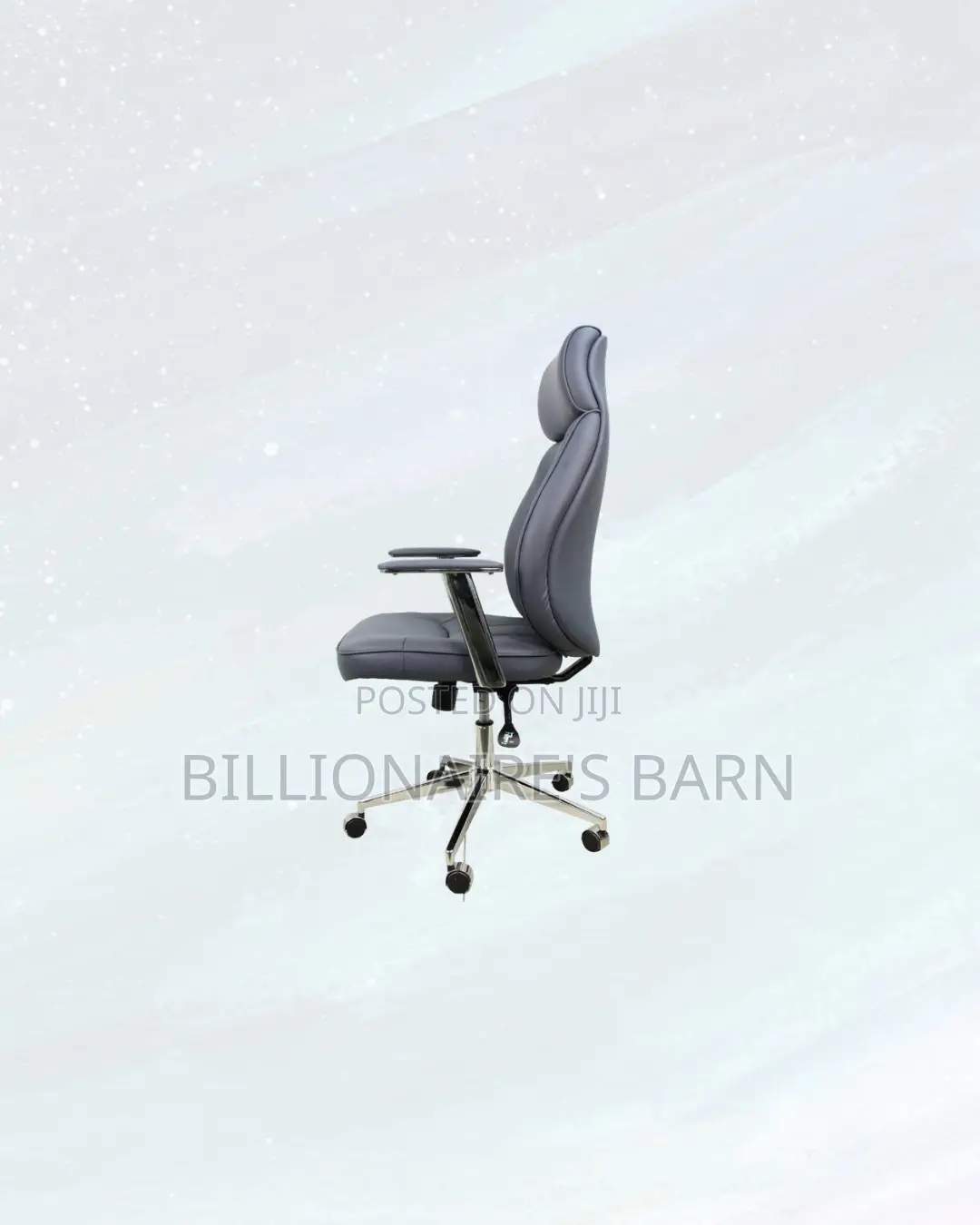 Grey Executive Leather Chair High Back for Flexible Desk Setups
