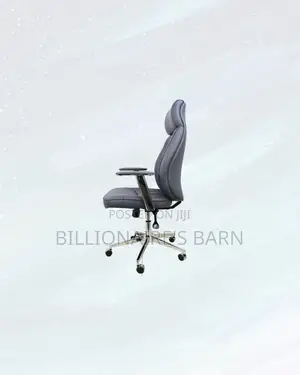 Grey Executive Leather Chair High Back for Flexible Desk Setups