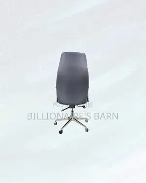 Grey Executive Leather Chair High Back for Flexible Desk Setups