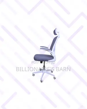 White Ergonomic Office Chair With Headrest for Quiet Floor Movement