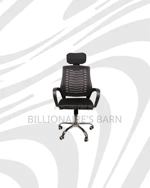 Secretarial Mesh Chair With Headrest for Quiet Floor Movement