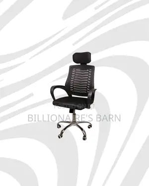 Secretarial Mesh Chair With Headrest for Quiet Floor Movement