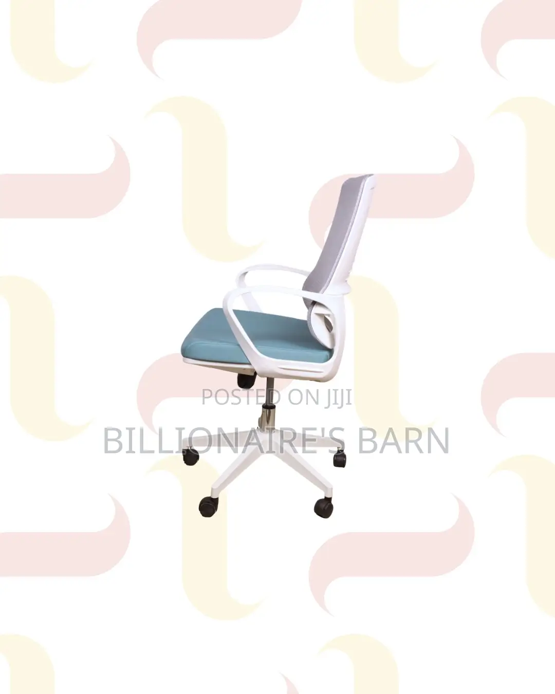 Practical White Mid Back Mesh Office Chair for Tidy Workspace Style
