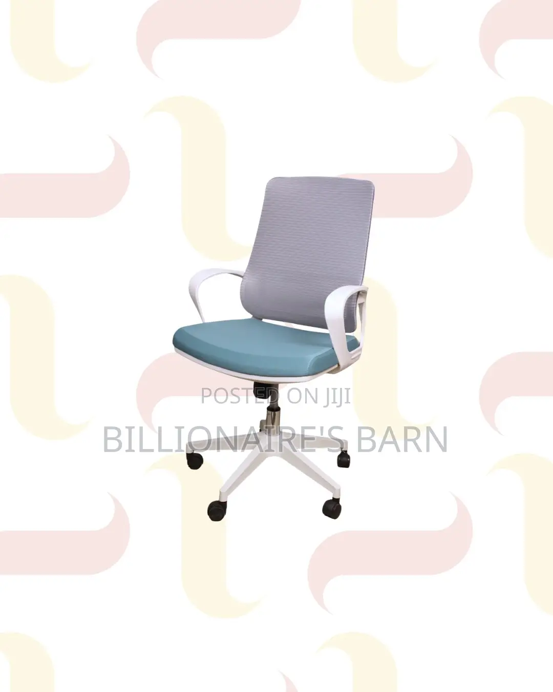 Practical White Mid Back Mesh Office Chair for Tidy Workspace Style
