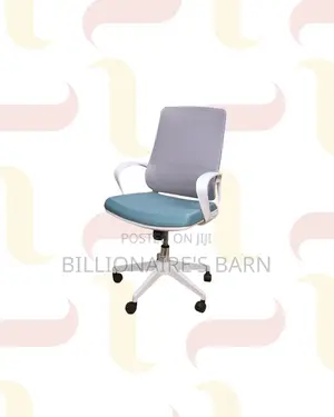 Practical White Mid Back Mesh Office Chair for Tidy Workspace Style