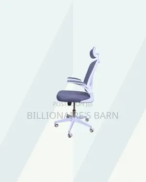 White Ergonomic Office Chair With Headrest for Tidy Workspace Style