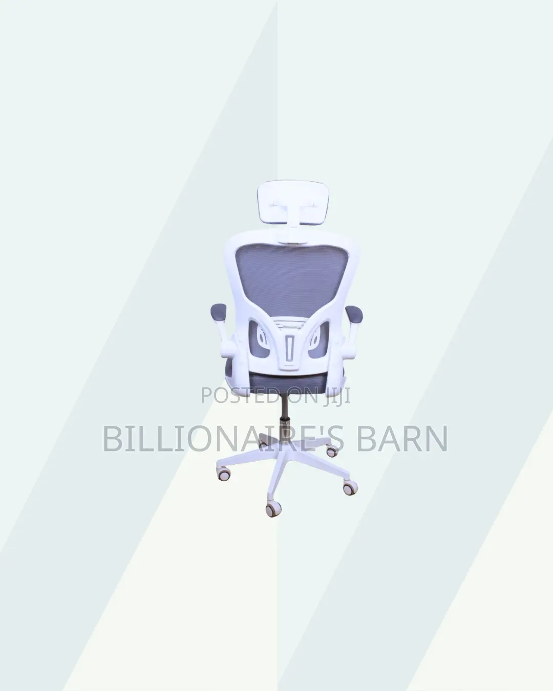 White Ergonomic Office Chair With Headrest for Tidy Workspace Style