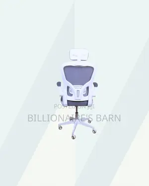 White Ergonomic Office Chair With Headrest for Tidy Workspace Style