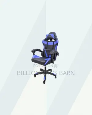 Blue Racing Gaming Chair Ergonomic Support for Tidy Workspace Style