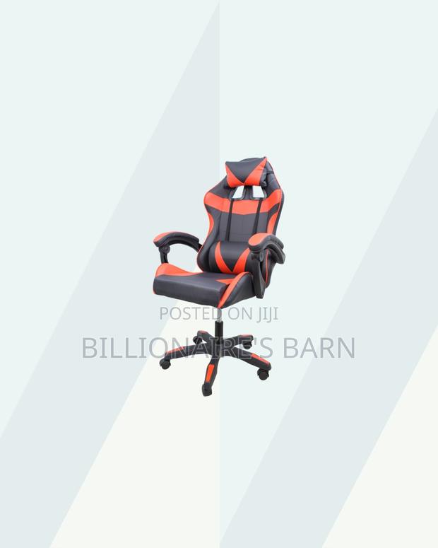 Red Racing Gaming Chair Ergonomic Support for Tidy Workspace Style - thumbnail 3
