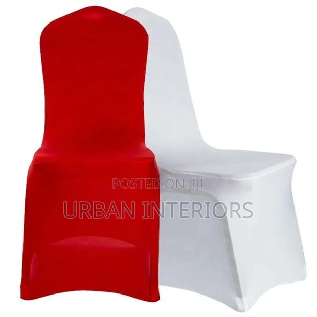 Red and White Stretchable Chair Covers Stretchable Chair Covers