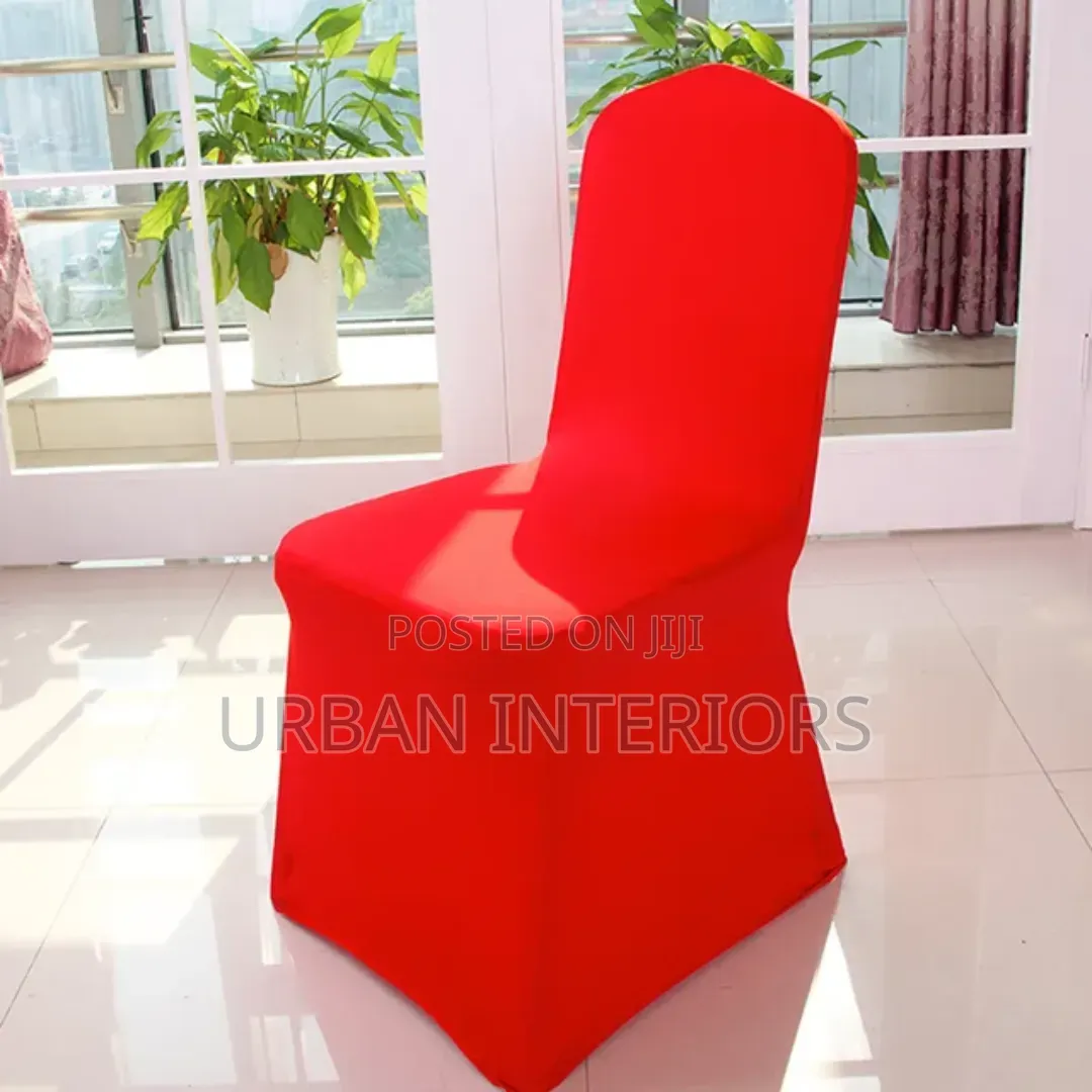 Red and White Stretchable Chair Covers Stretchable Chair Covers