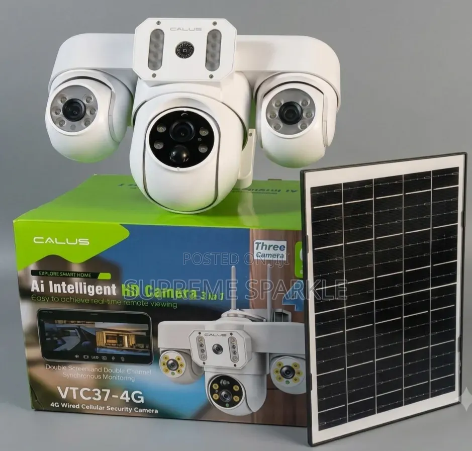 Calus Vtc37-4g Ai Intelligent 3 in 1 Solar Security Camera .