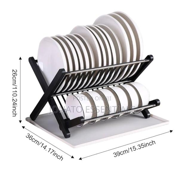 Foldable Kitchen Dish Drying Rack – Compact Space Saver - thumbnail 3