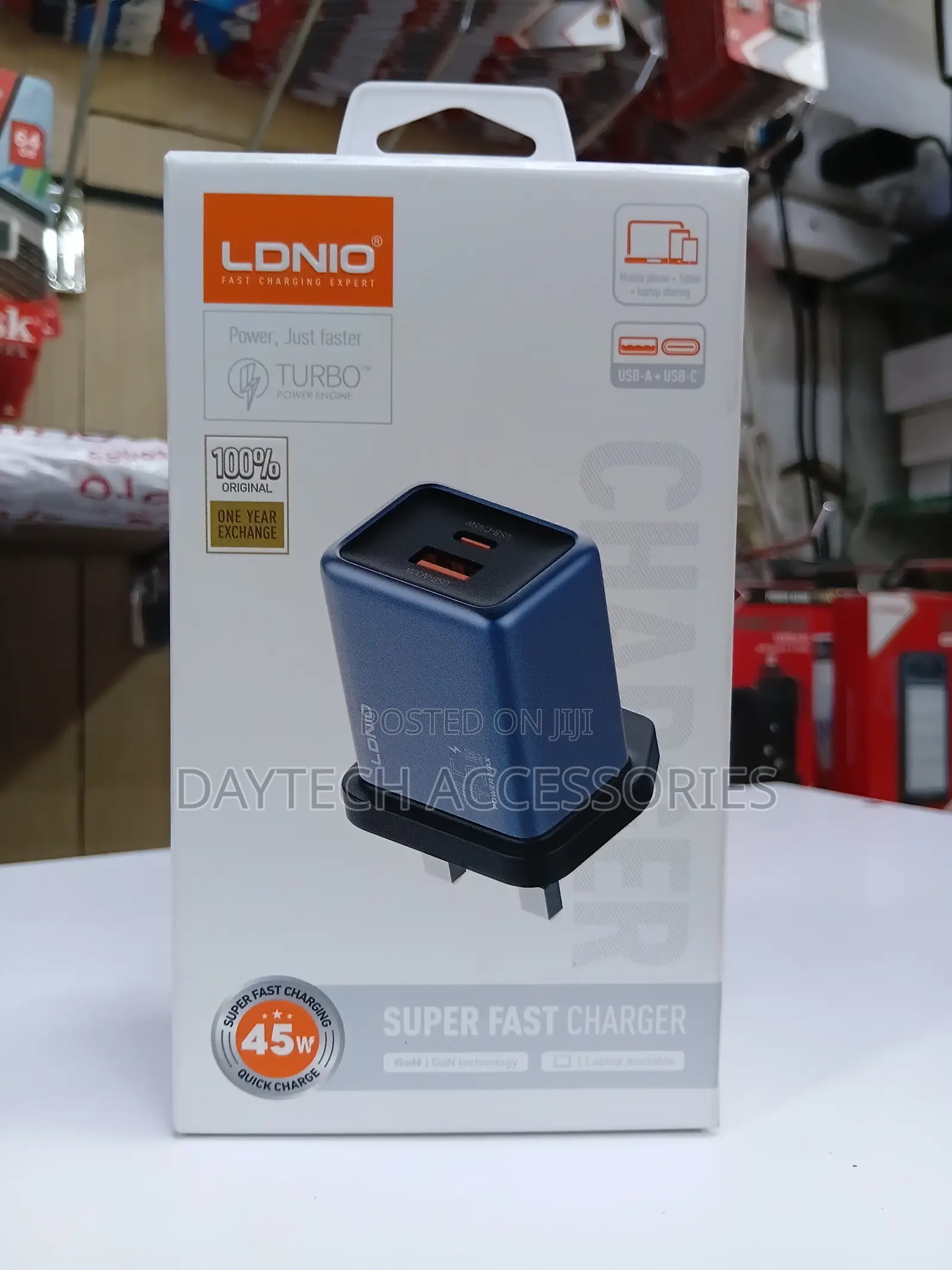 Ldnio 45w Usb-C/a Super Fast Charger Adapter - Black