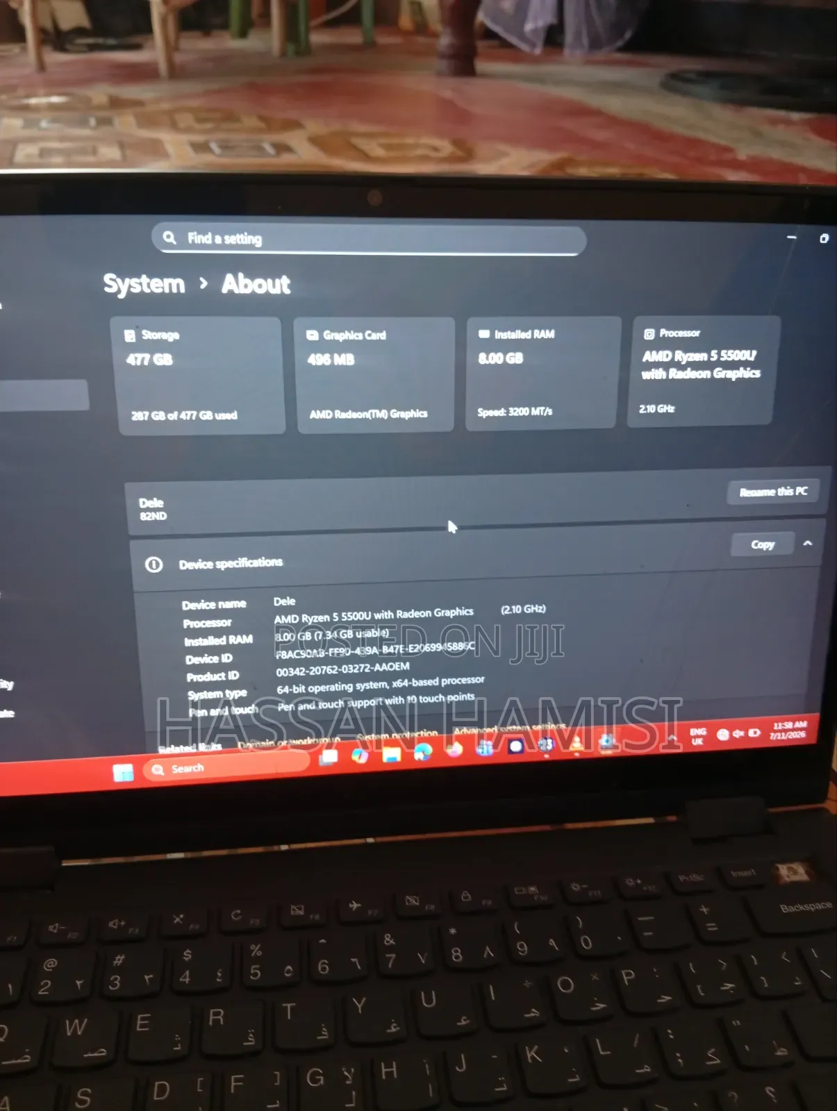 Laptop Lenovo Yoga 7i 8GB AMD Ryzen 5 SSD 500GB