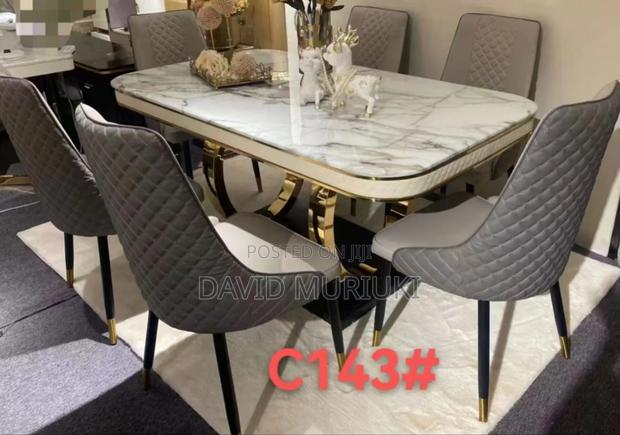 6 Sitter Executive Modern Advanced Marble Dining Table. - thumbnail 2