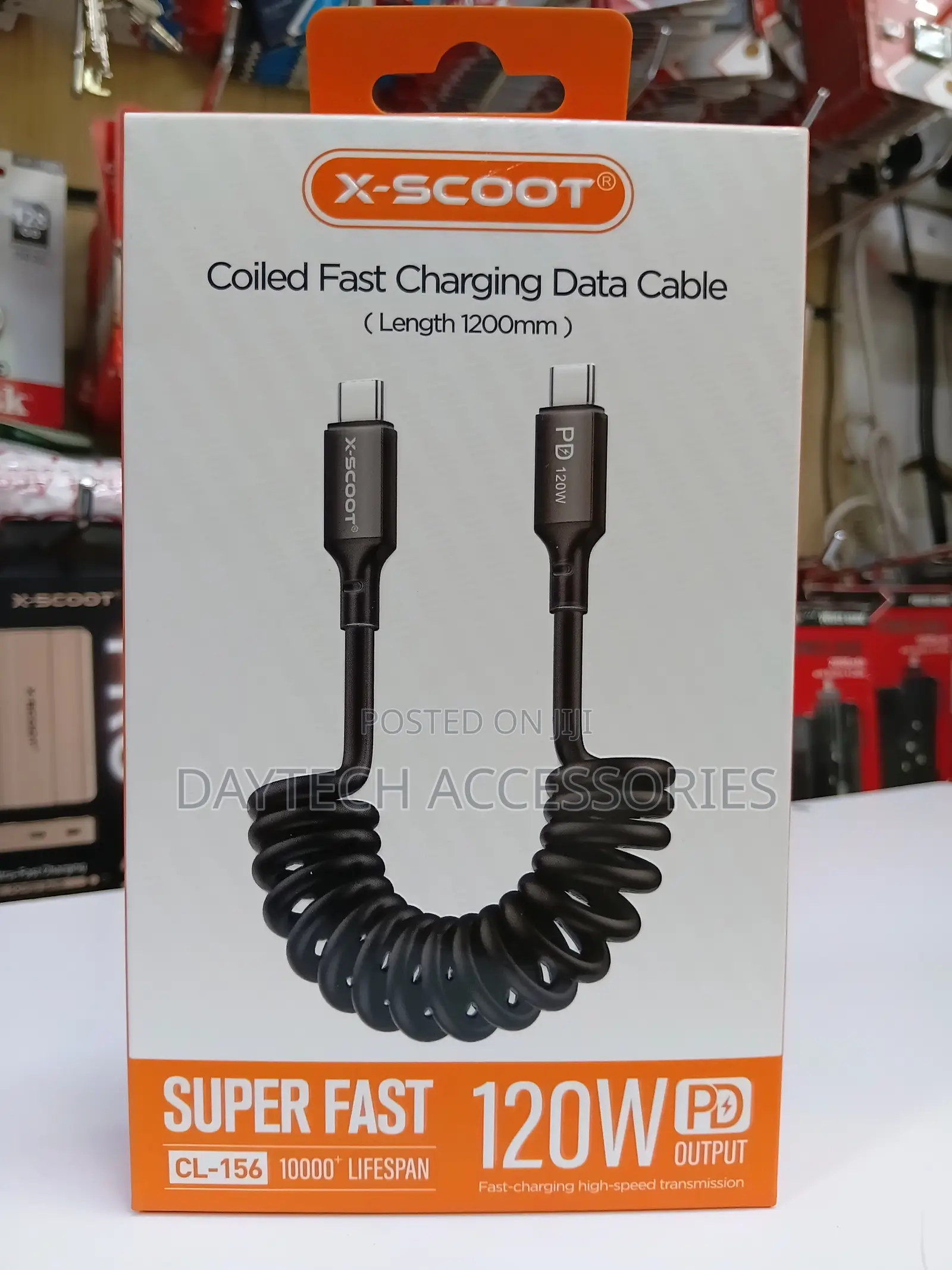X-Scoot Spiral Series Pd Usb-C to Usb-C Cable - 1.2m
