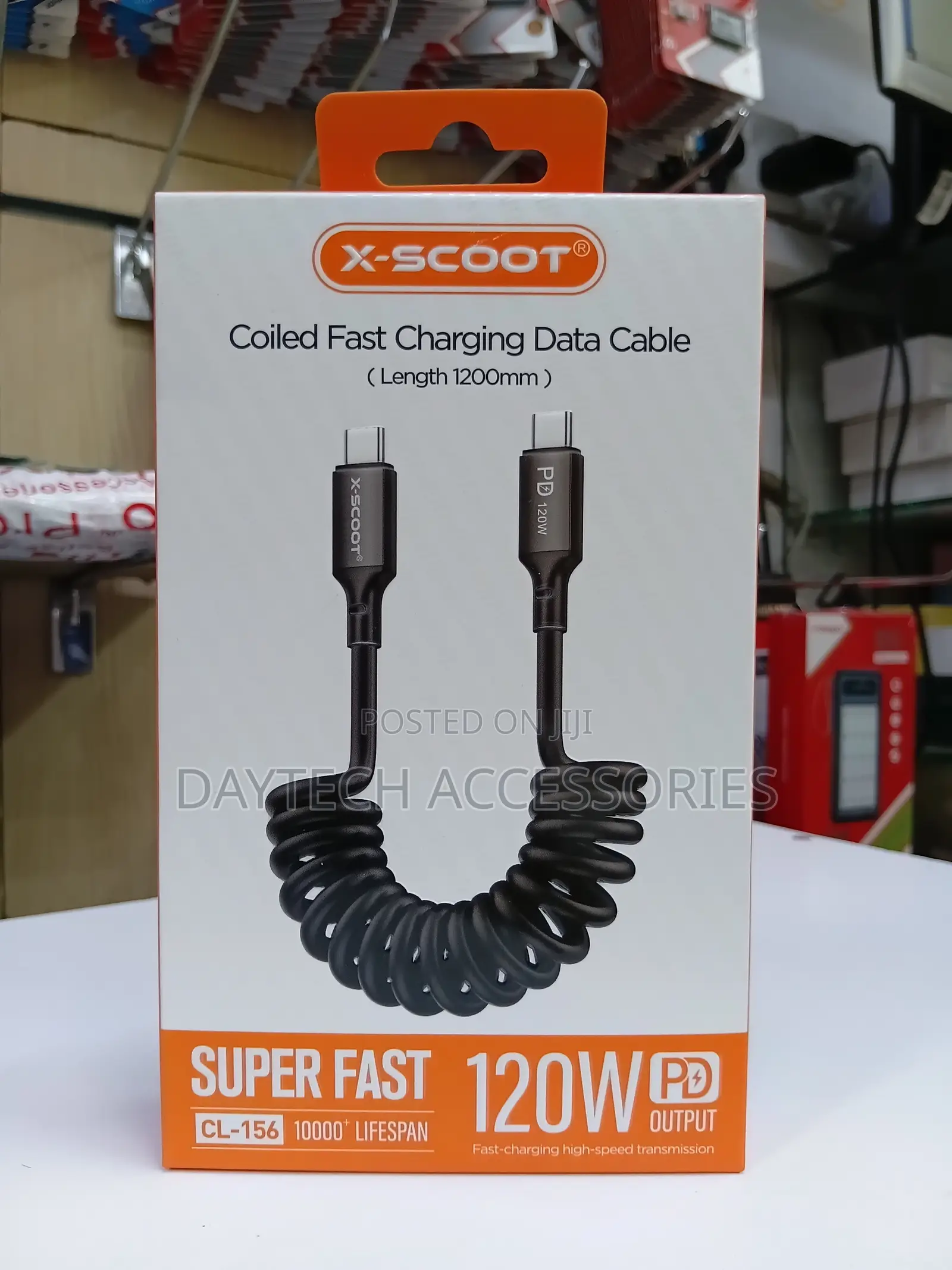 X-Scoot Spiral Series Pd Usb-C to Usb-C Cable - 1.2m