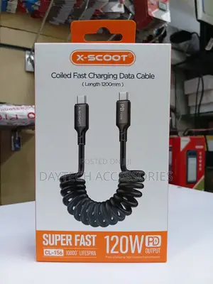 X-Scoot Spiral Series Pd Usb-C to Usb-C Cable - 1.2m