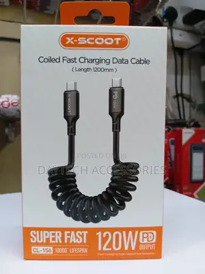 X-Scoot Spiral Series Pd Usb-C to Usb-C Cable - 1.2m