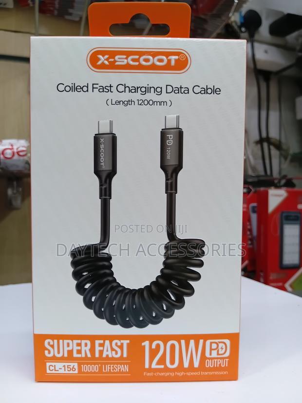 X-Scoot Spiral Series Pd Usb-C to Usb-C Cable - 1.2m - thumbnail 3