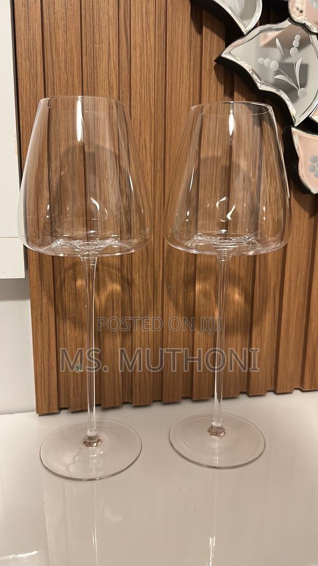 2 PCS Long Stem , Flat Bottomed Crystal Wine Glasses(700 Ml )